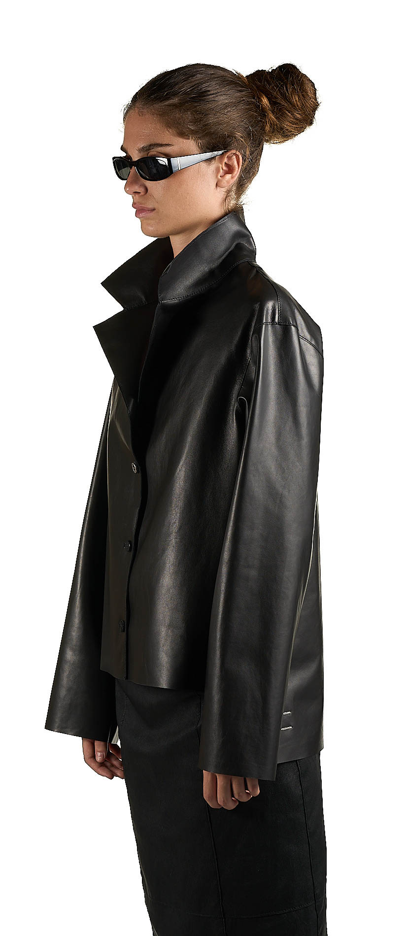 DANIELE BASTA LEATHER AND SILVER JACKET